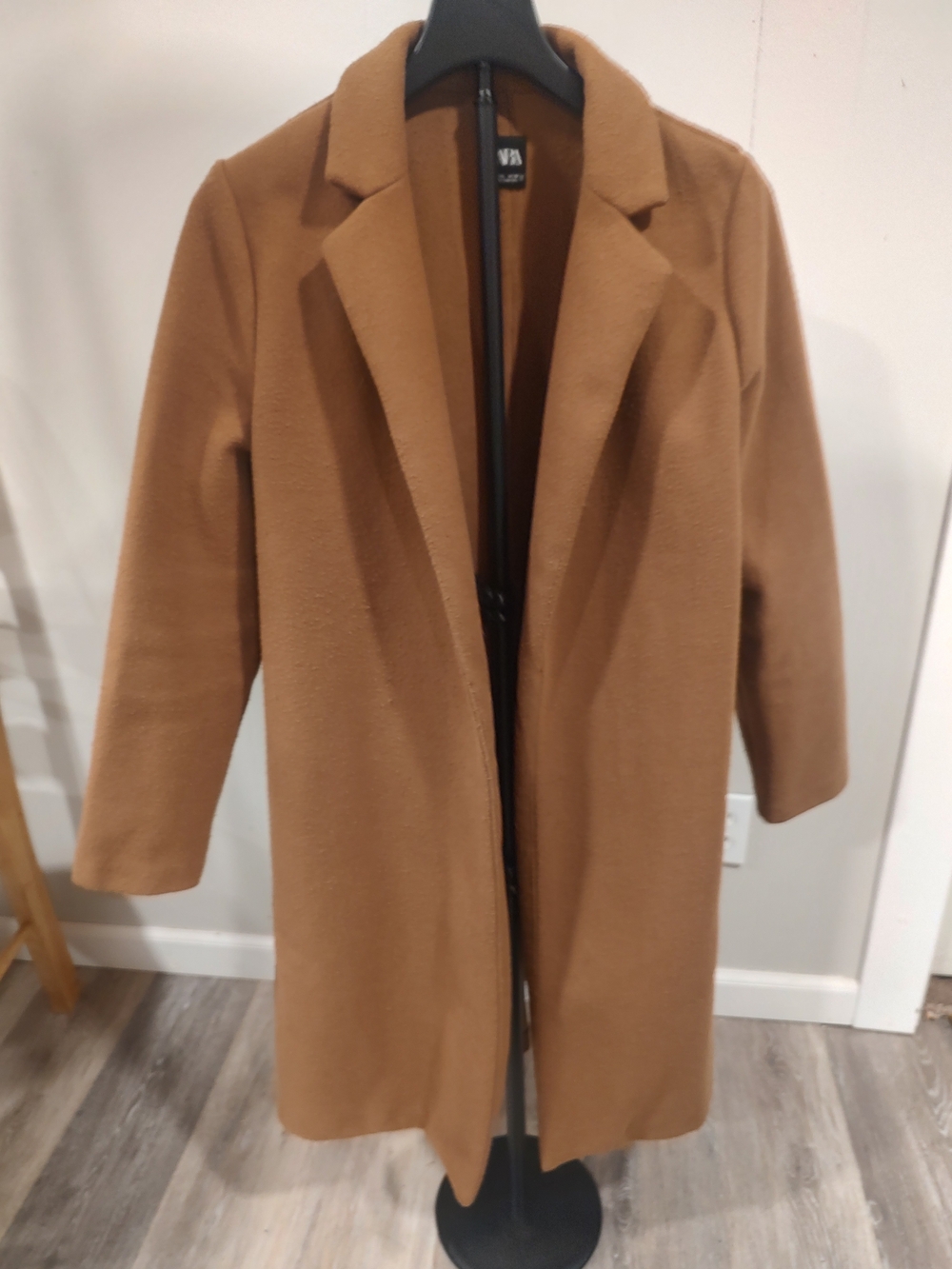 Women’s Long Camel Wool-Blend Coat By Zara